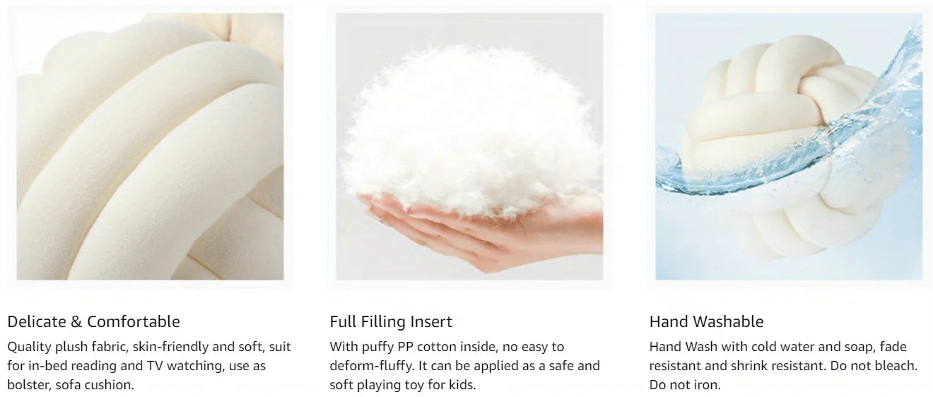 1pc Knot Pillow Ball Round Throw Pillow Home Decor Cushion Decorative