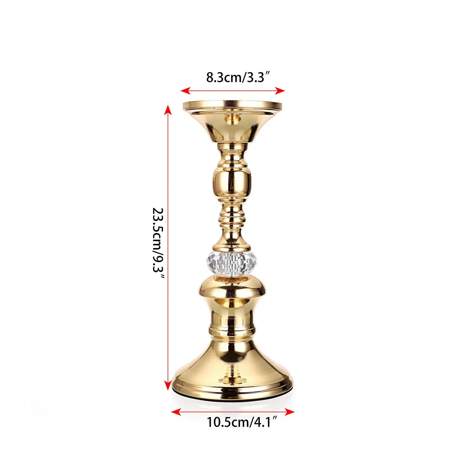 Gold Metal Pillar Candlestick Holders Vintage Pillar Candle Holders