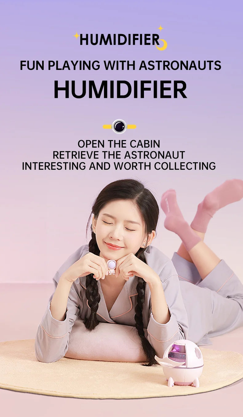 220mL Space Capsule Air Humidifier USB Plug in Rechargeable Mist