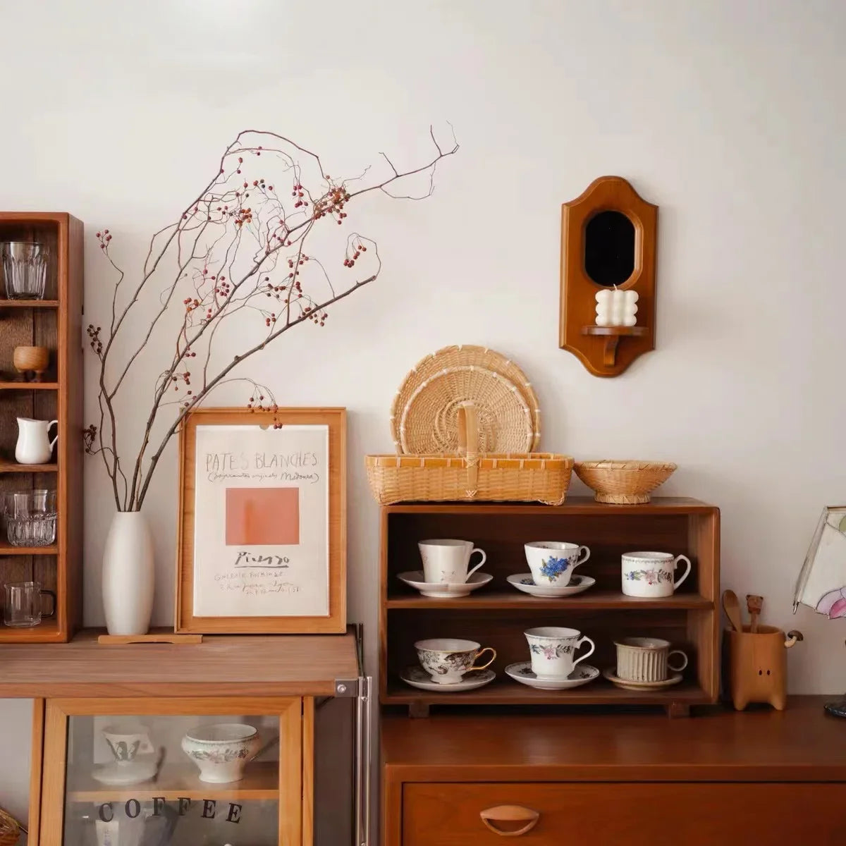 Vintage Solid Wood Wall Mirror