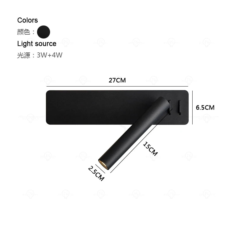 White Swivel Bedside Wall Lamp