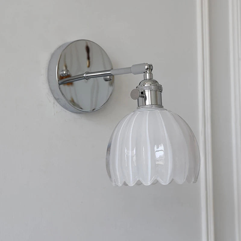 Fluted Glass Swing Arm Sconce