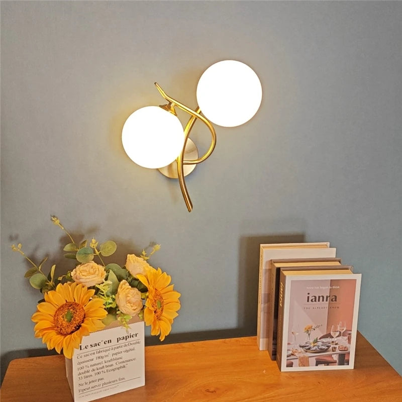 Twin Globe Iron Wall Lamp