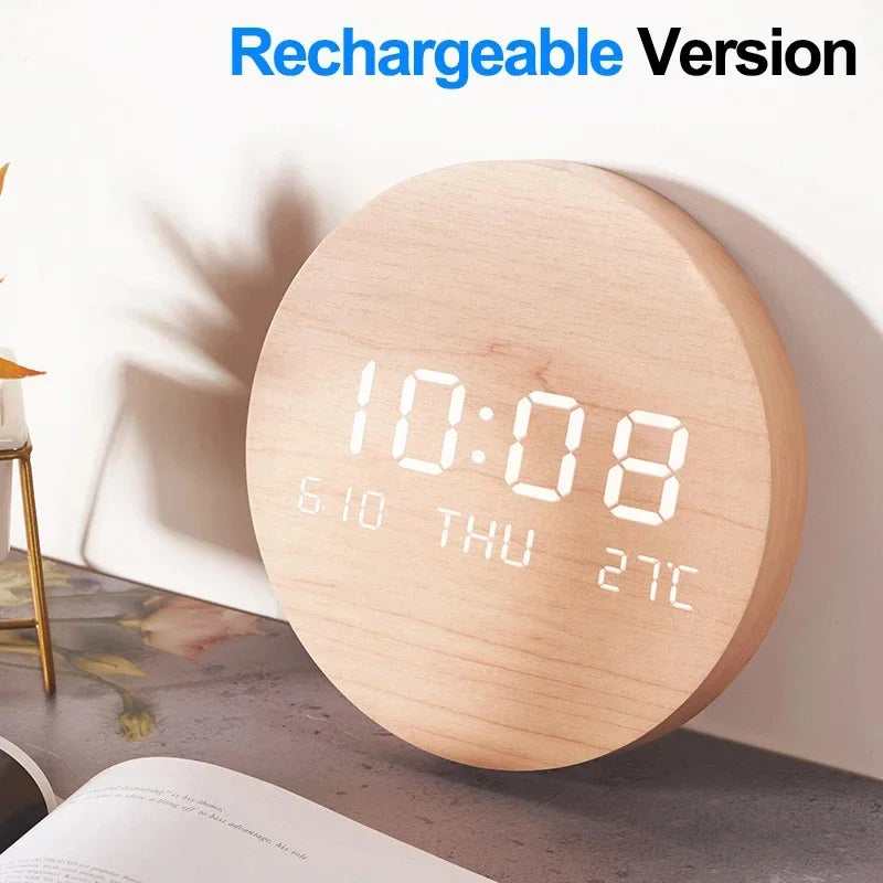 LED Digital Wall Clock Temperature Date Time Multi-function Display