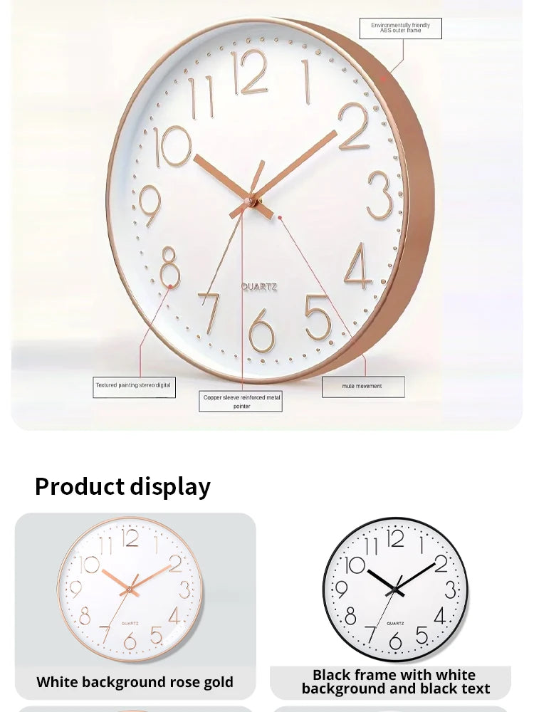 8 Inch Mute Quartz Wall Clock Cubic Digital Clock