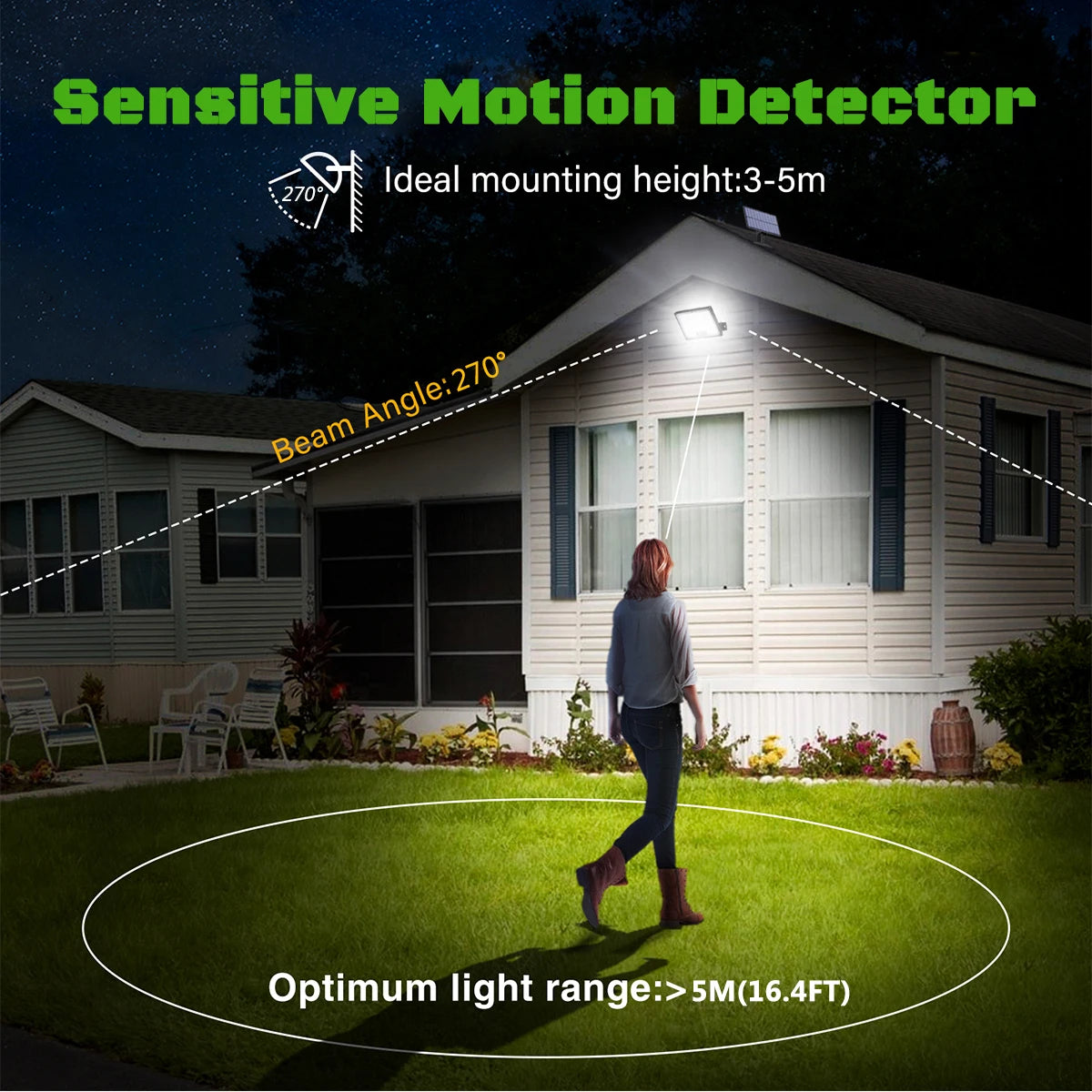 Solar Lights Outdoor with Motion Sensor Solar Flood Lights Waterproof