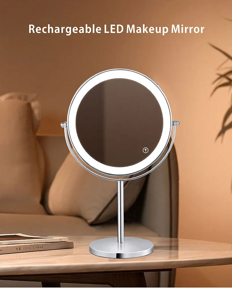 8 Inch 10X Magnifying LED Makeup Mirror with 3 Color Lighting