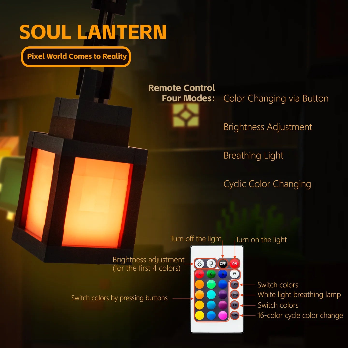 Pixel Style Night Light Lantern