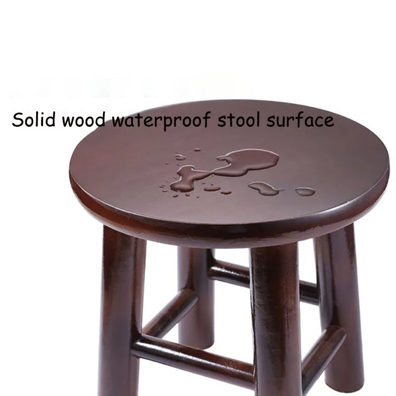 Solid Wood Round Stool