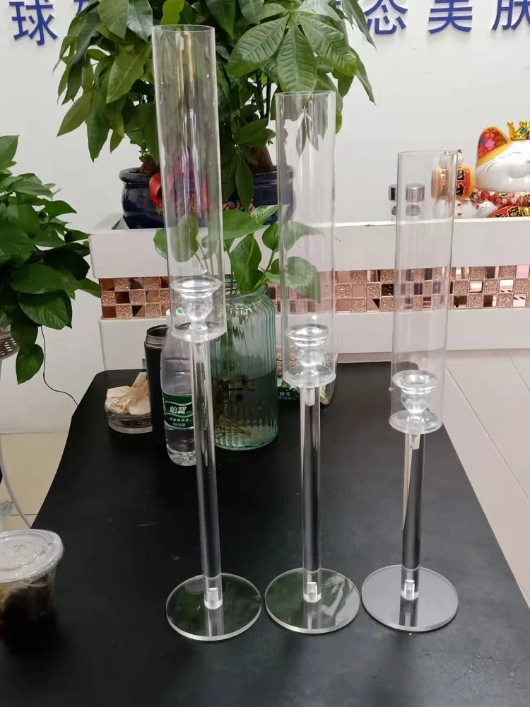 Crystal Candle Holders Acrylic Candlestick Candelabra Centerpieces