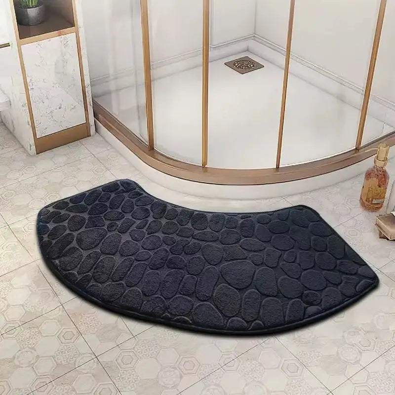 Curved bathroom mat thickened shower room absorbent door mat toilet