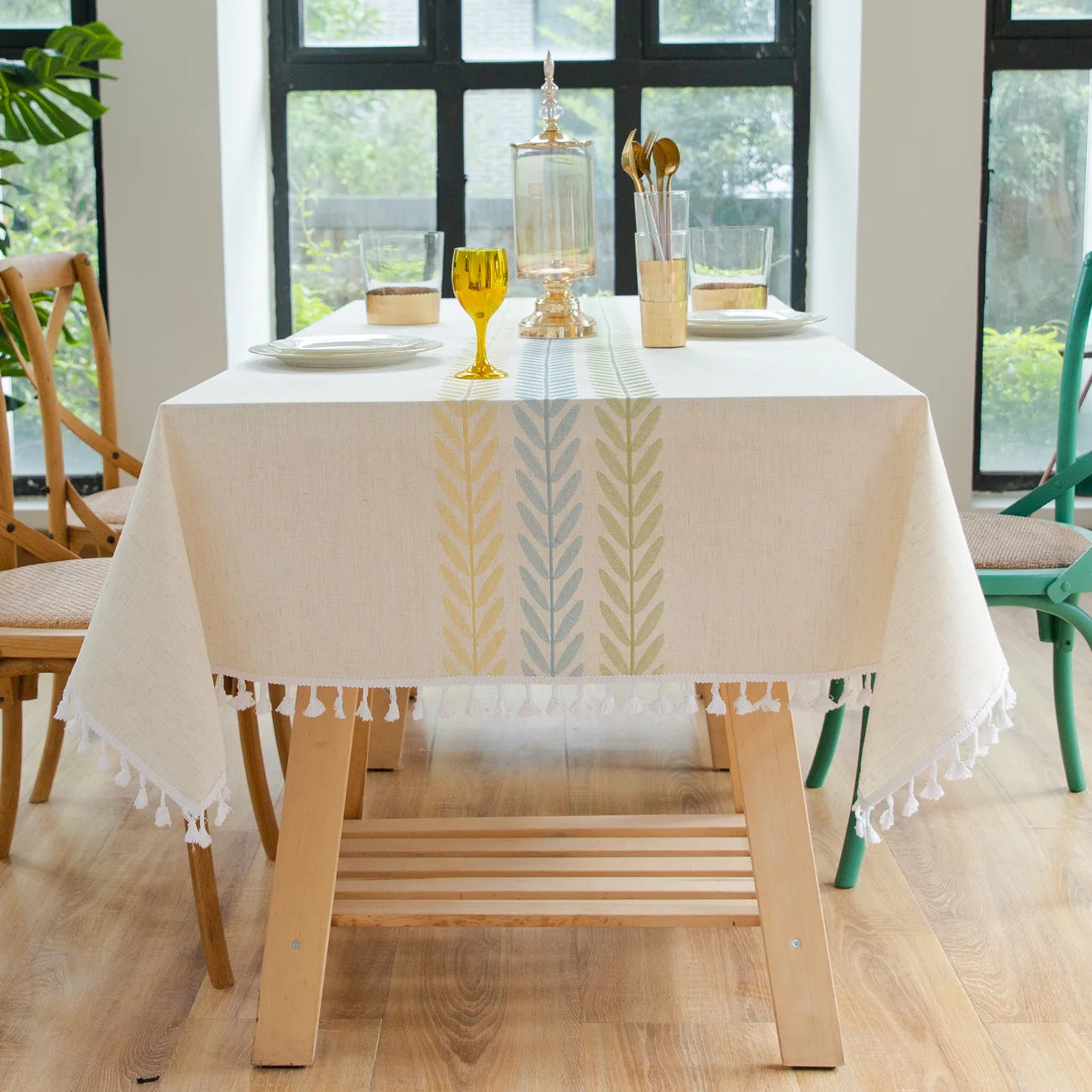 Nordic Style Tassels Cotton Linen Tablecloth,Modern Simplicity