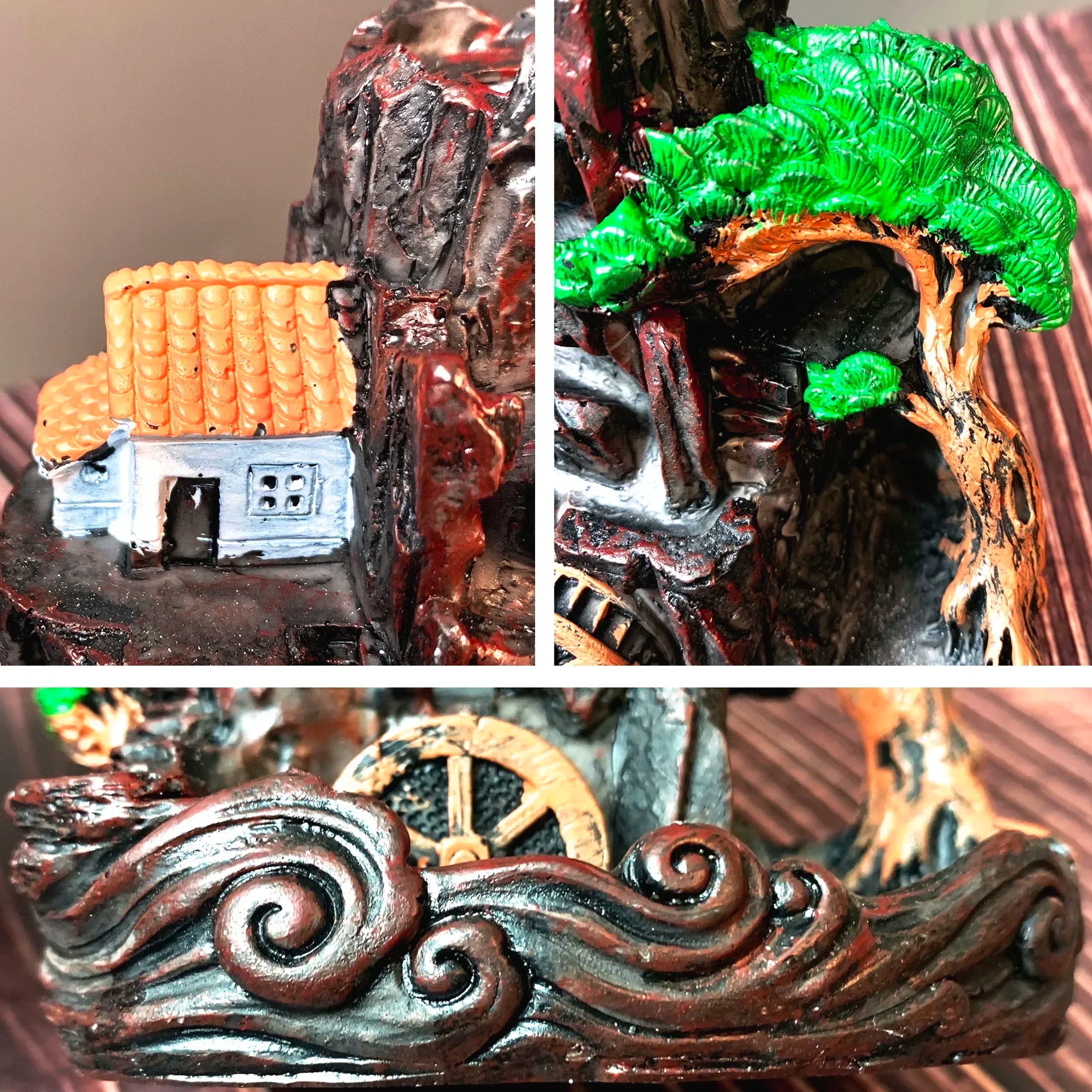 Resin Mountain Backflow Incense Holder