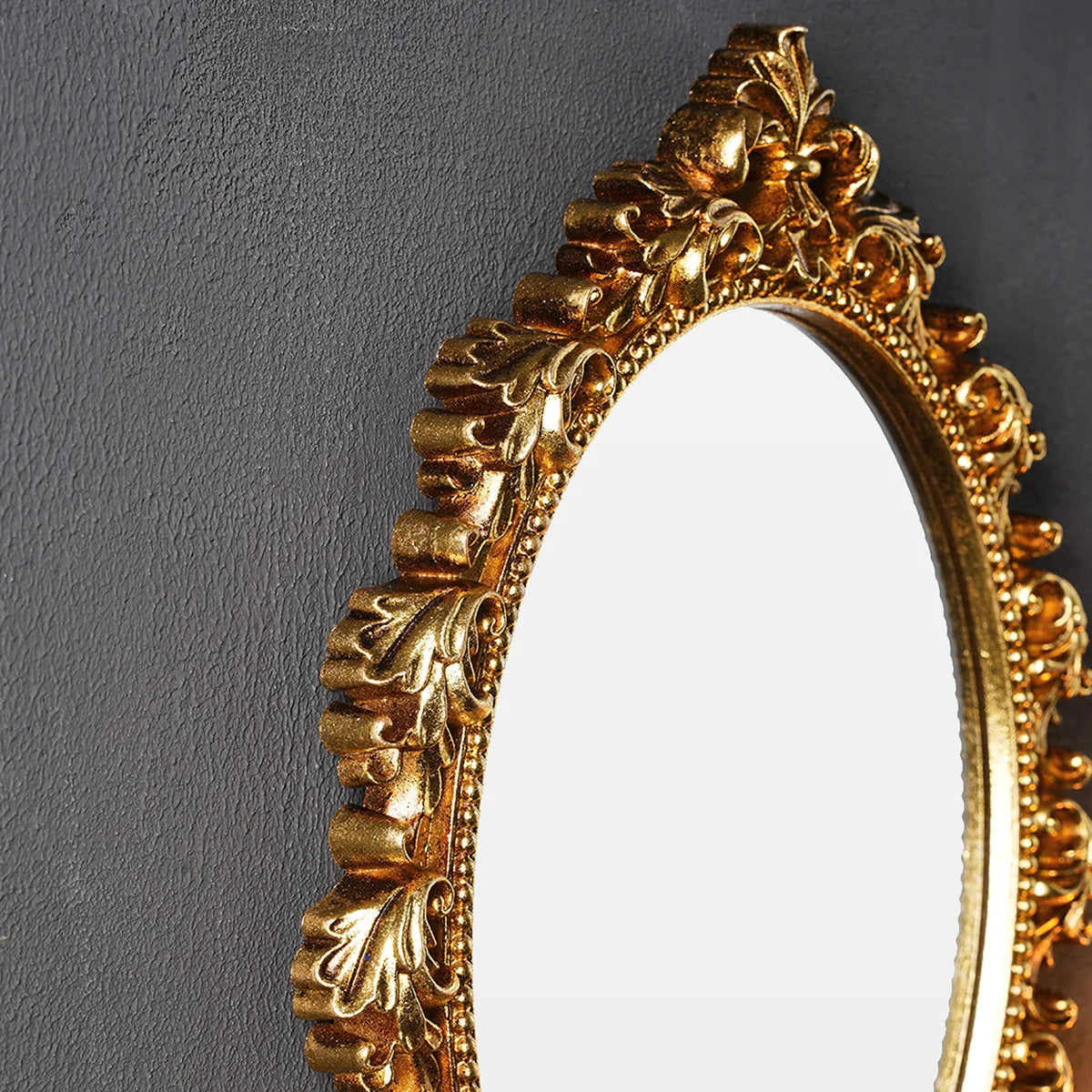 Golden Oval Wall Mirror