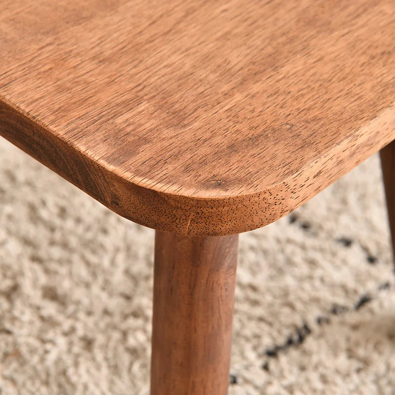 Solid Wood Shoe Changing Stool, Walnut Finish
