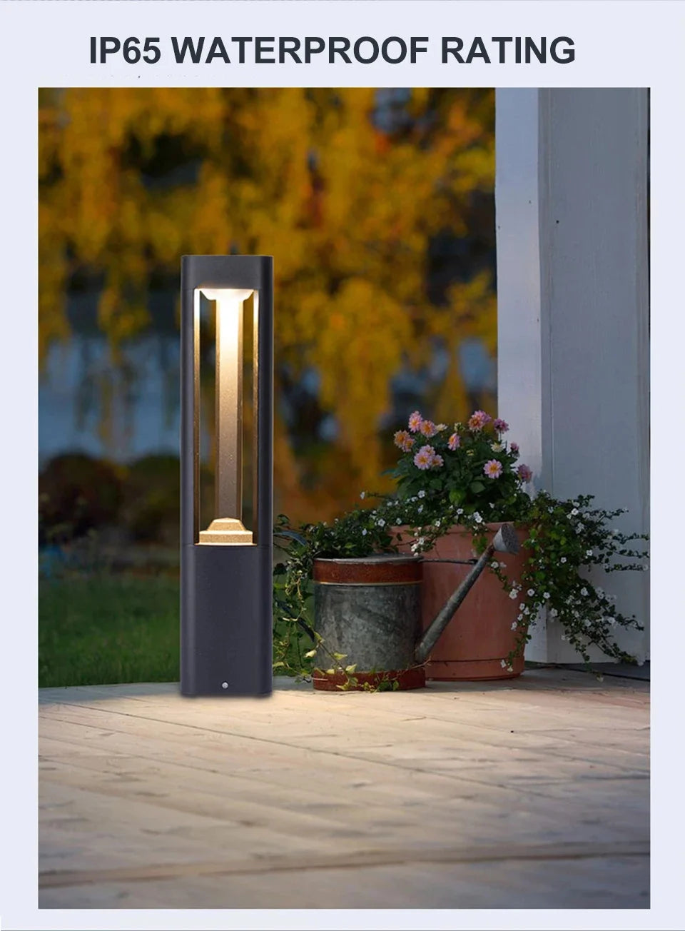 Outdoor LED Bollard Landscape Light Black Garden Pathway Lighting