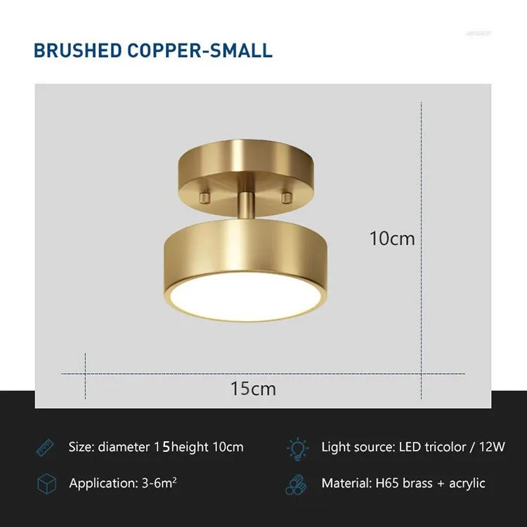 Copper Round LED Ceiling Light