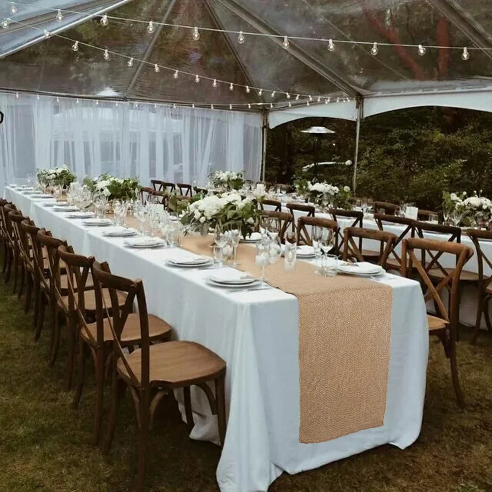 Wide Jute Burlap Table Runner Roll