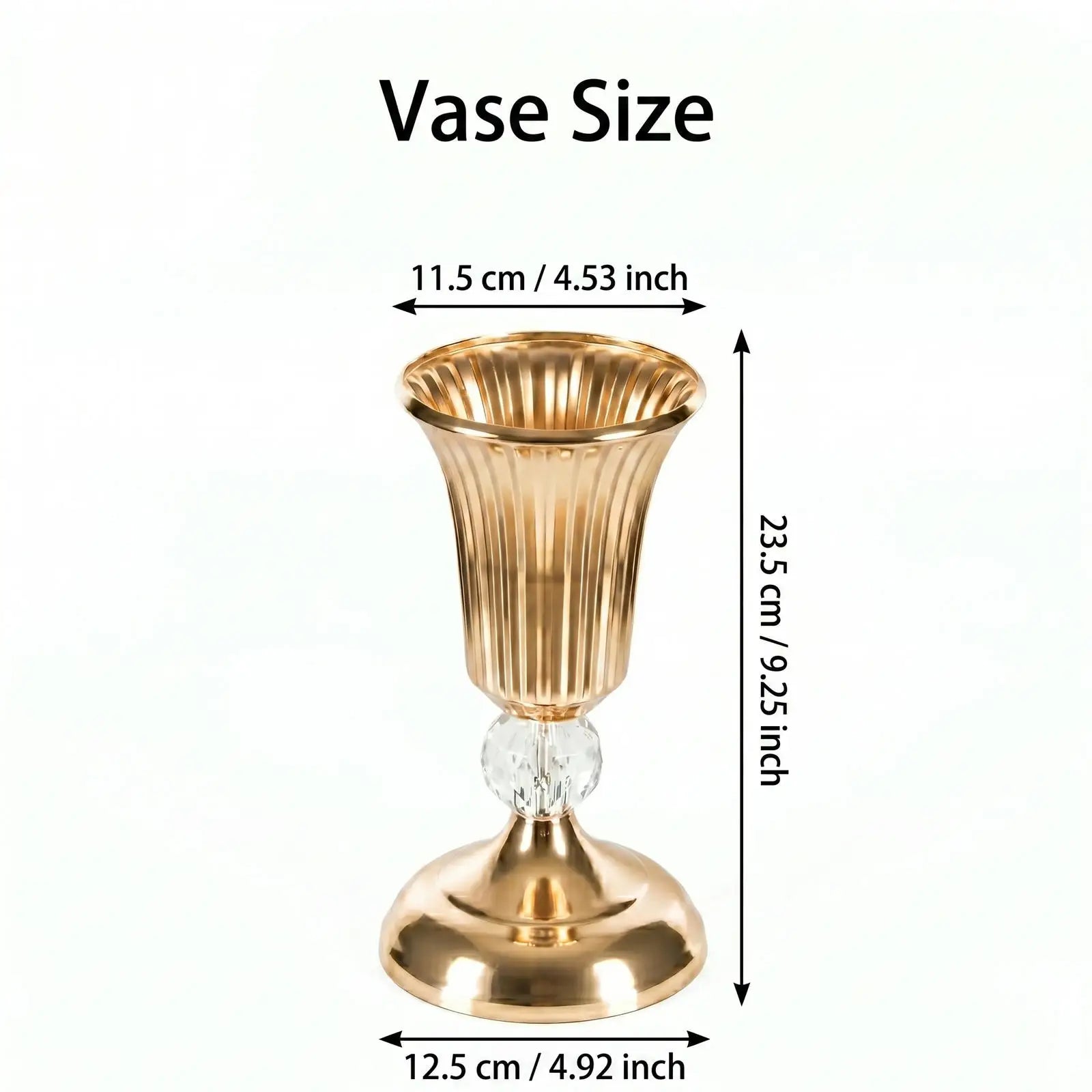 Gold Metal Trumpet Centerpiece Vase
