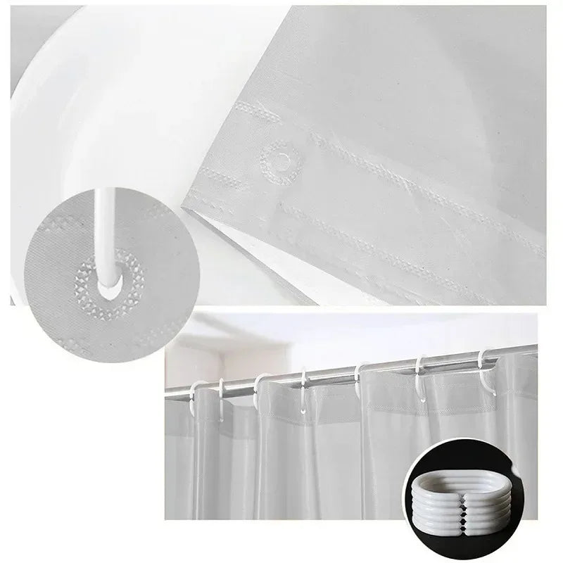 Solid Grey Waterproof Shower Curtain