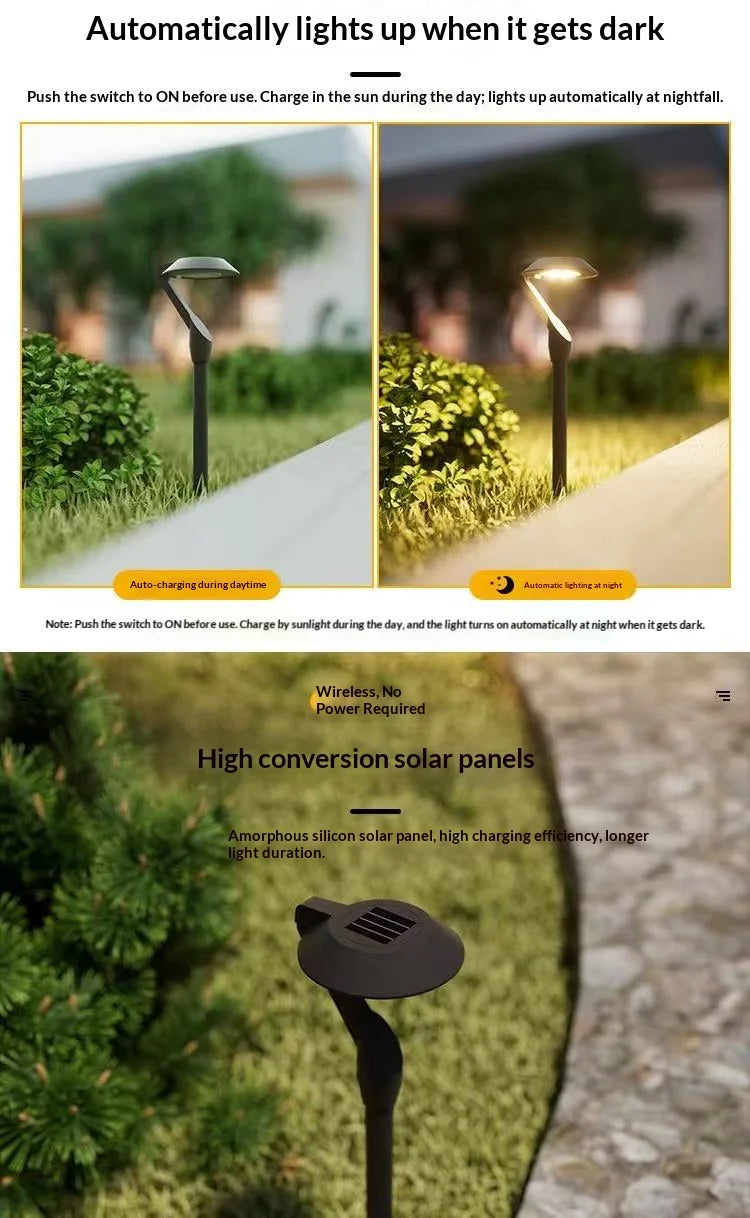 2pc Solar Energy Saving Lamp Super Bright Solar Lawn Lamp Waterproof