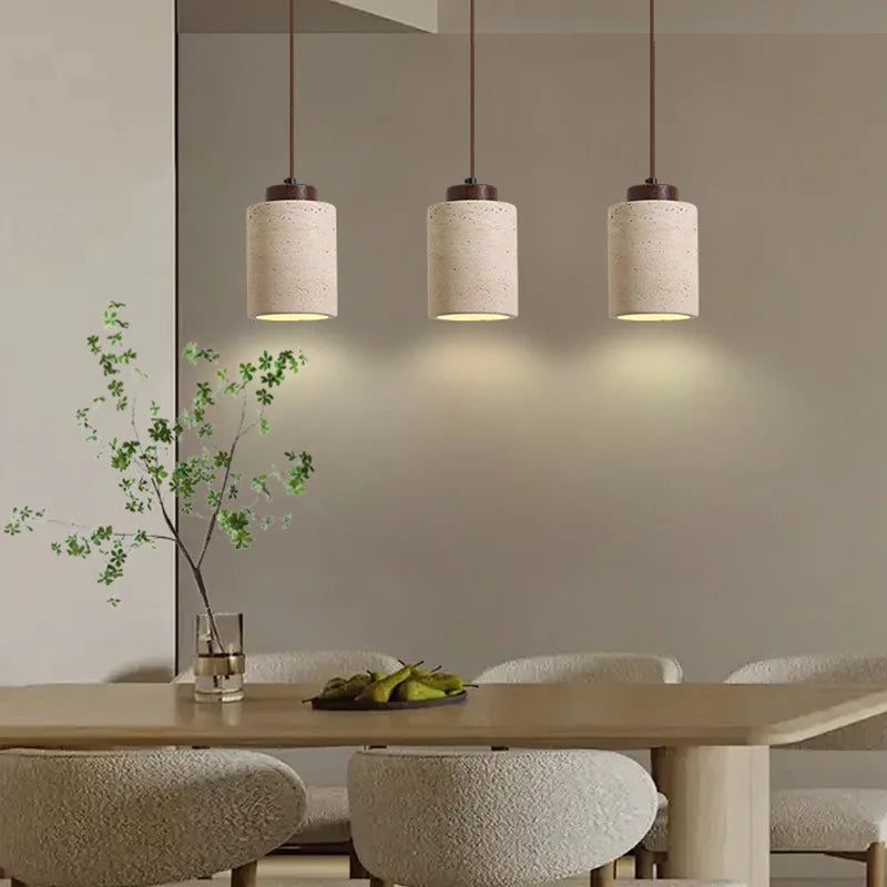 Japanese modern designer wabi-Sabai bedroom bedside lighting bar B&B yellow cave stone chandelier bedside hanging wire lamp