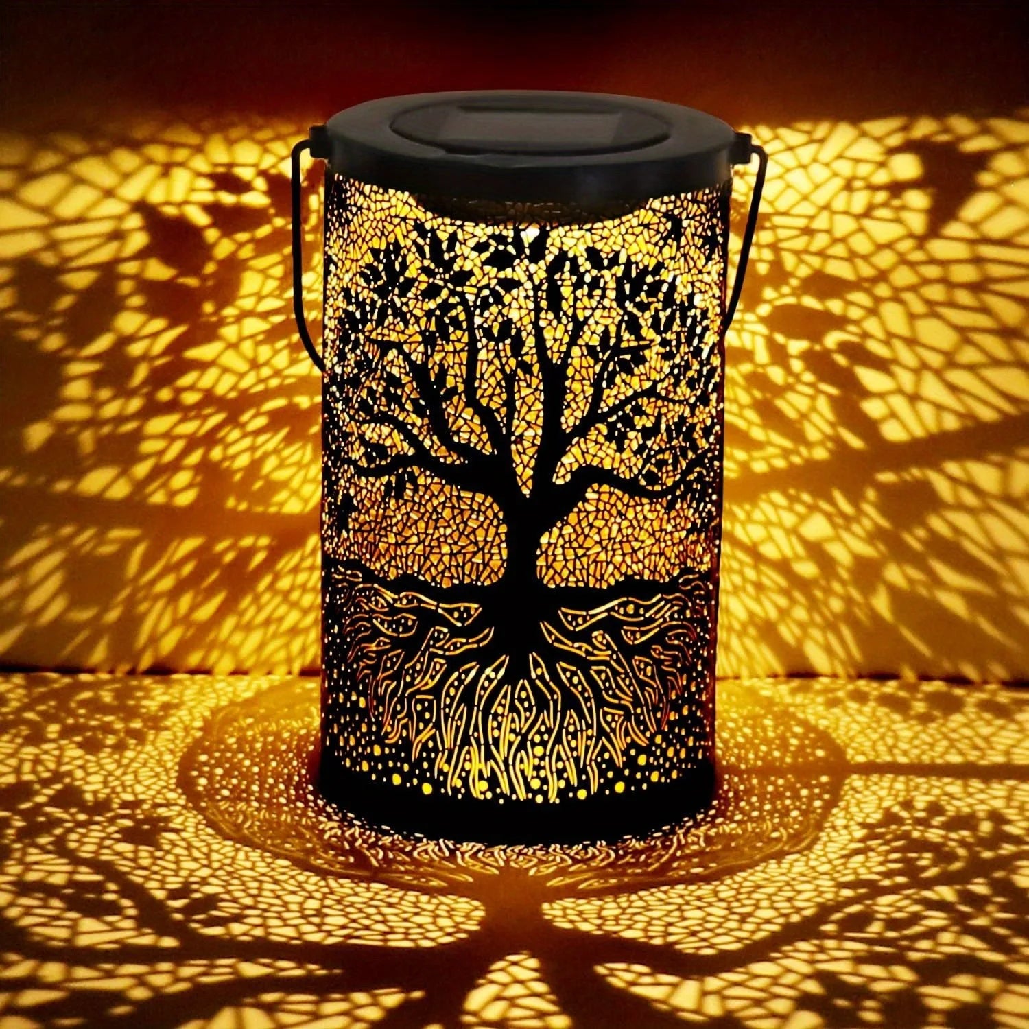 1PC Iron Solar Lantern Outdoor, Solar-Powered Garden Light