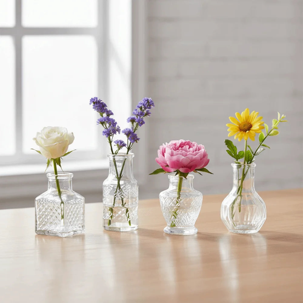 Mini Glass Bud Vase Set of 10