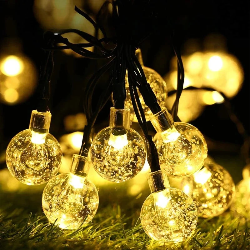 Solar Crystal Globe String Lights