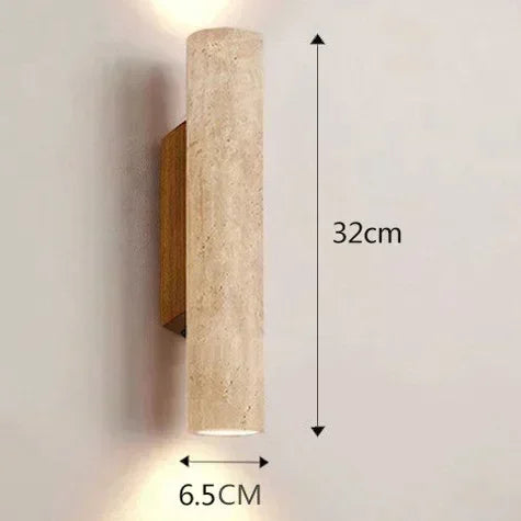 Indoor Stone Wall Lamp Travertine Sconce Light Hardwired With E27 Bulb for Bedroom Living Room