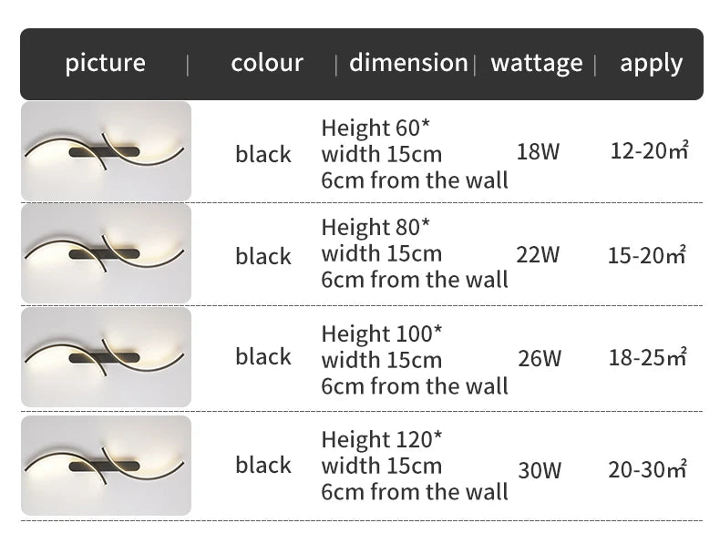 Curved Arc LED Bedside Wall Light