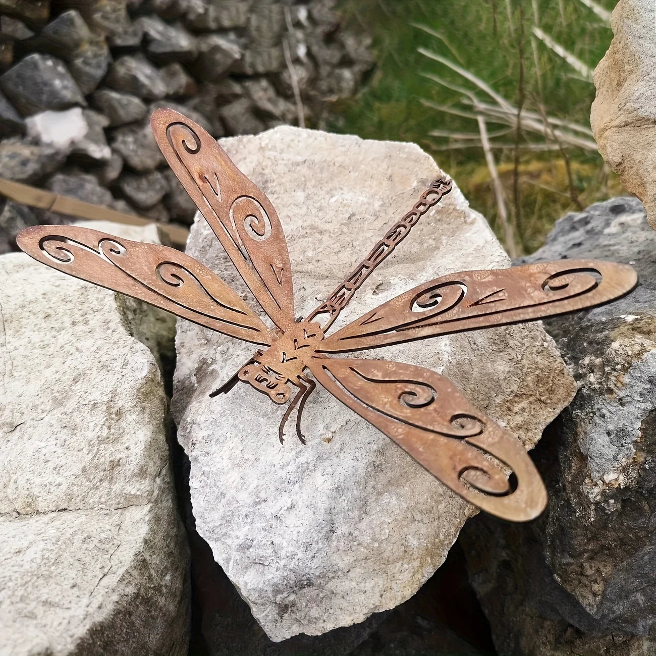 Metal Dragonfly Garden Stake