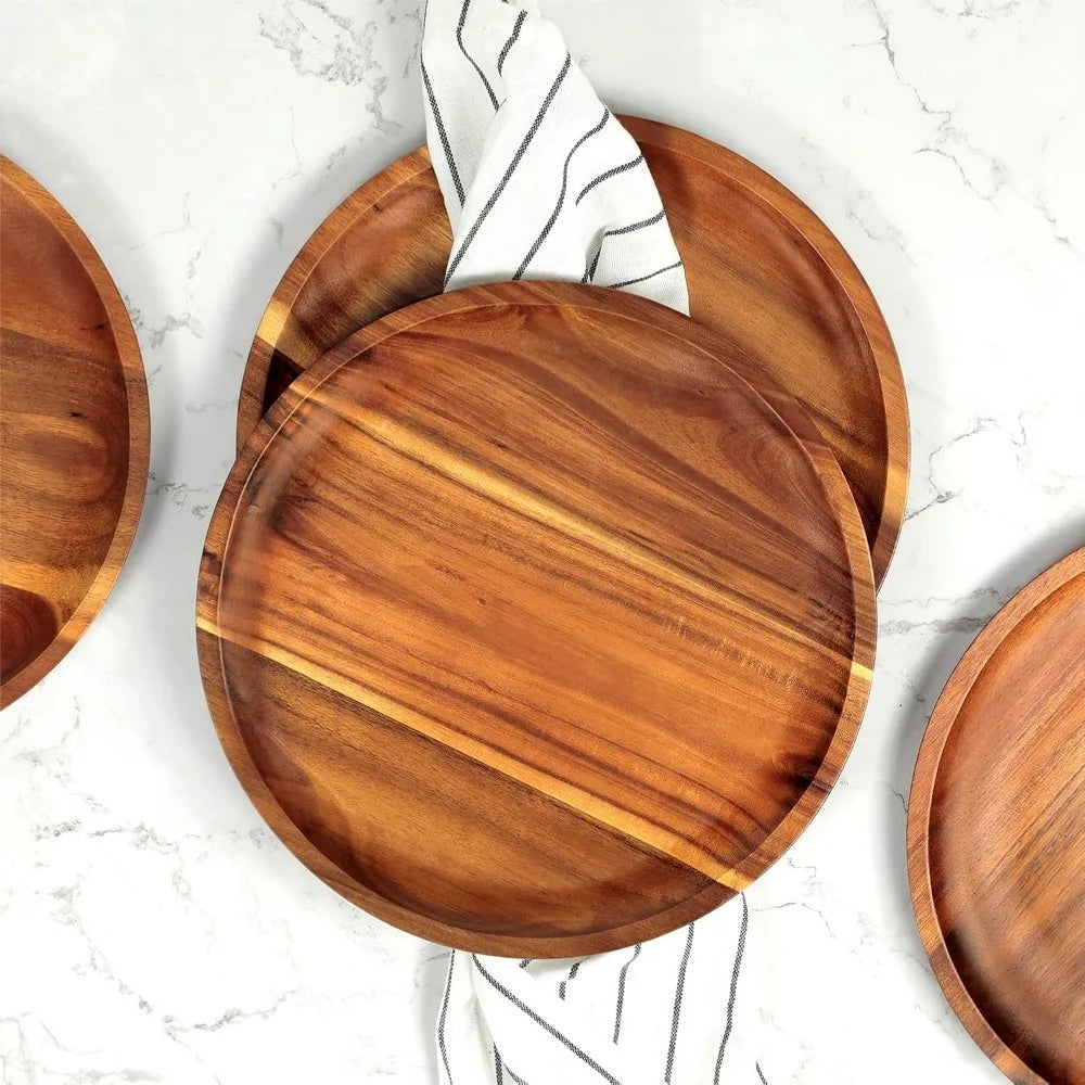 Acacia Wood Round Serving Plate