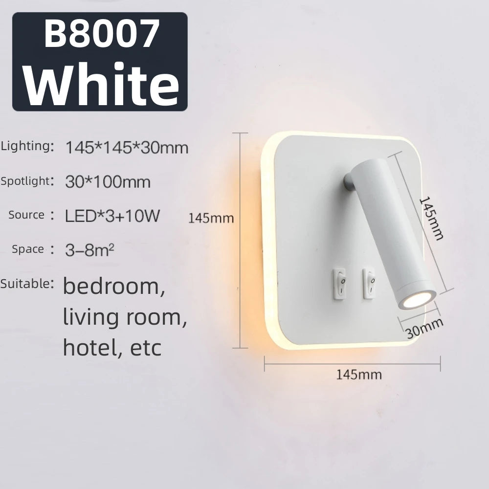LED Wall Light 220V AC Backlight Rotating Adjustable Spotlight