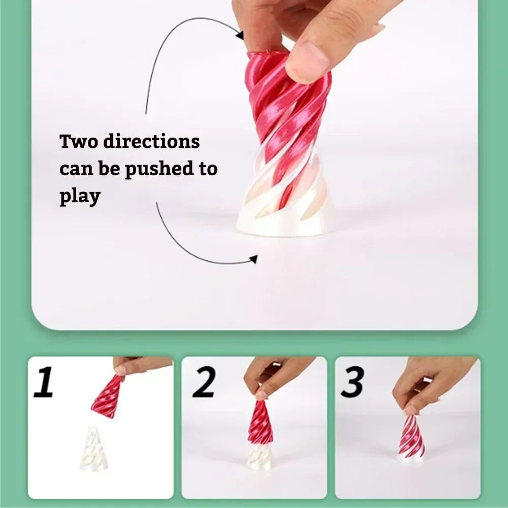 3D Printed Helix Screw Rotating Toys Stress Reducing Tool Pyramid