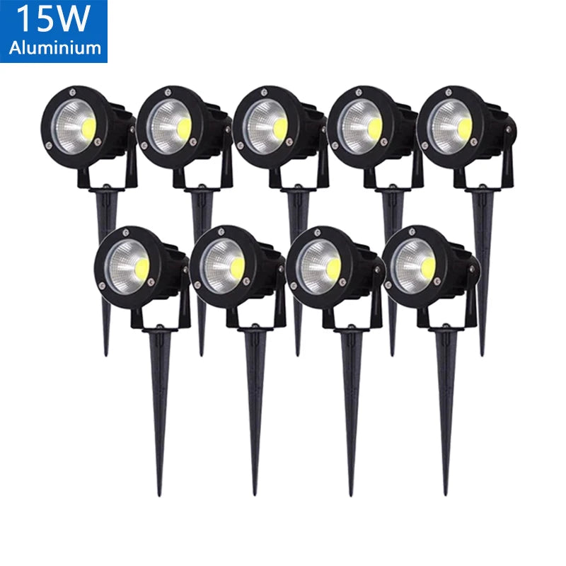 LED Garden Lawn Spike Light Set