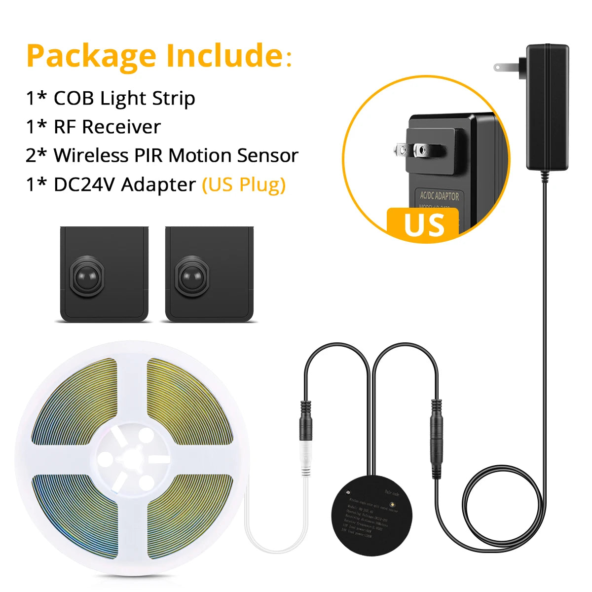 LED Stairs Night Light 5M 10M Portable PIR Motion Sensor Staircase 24V
