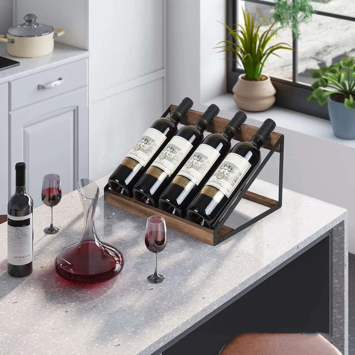 Slanted Desktop Wine Rack