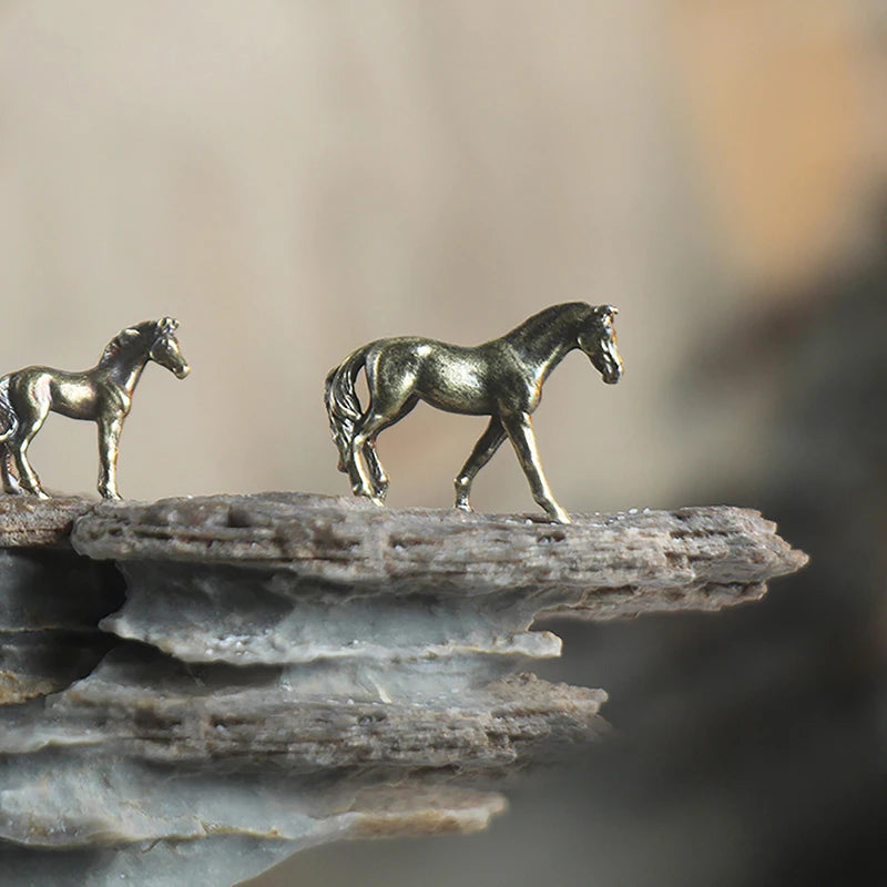 Miniature Brass Horse Figurines