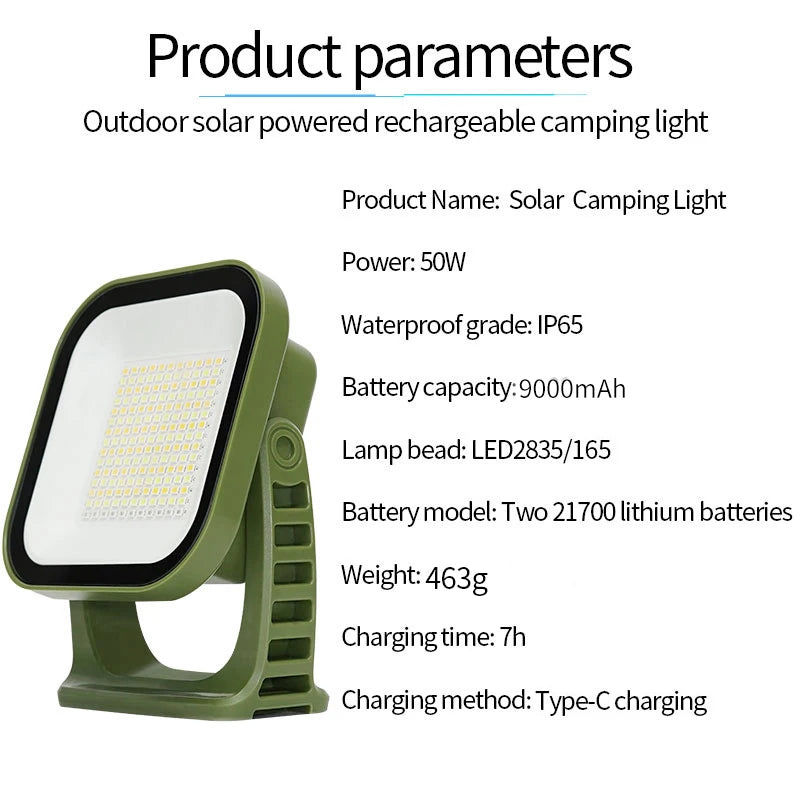 MOSLIGHTING Solar Chargin Tent Strong Light with Magnet Zoom Portable
