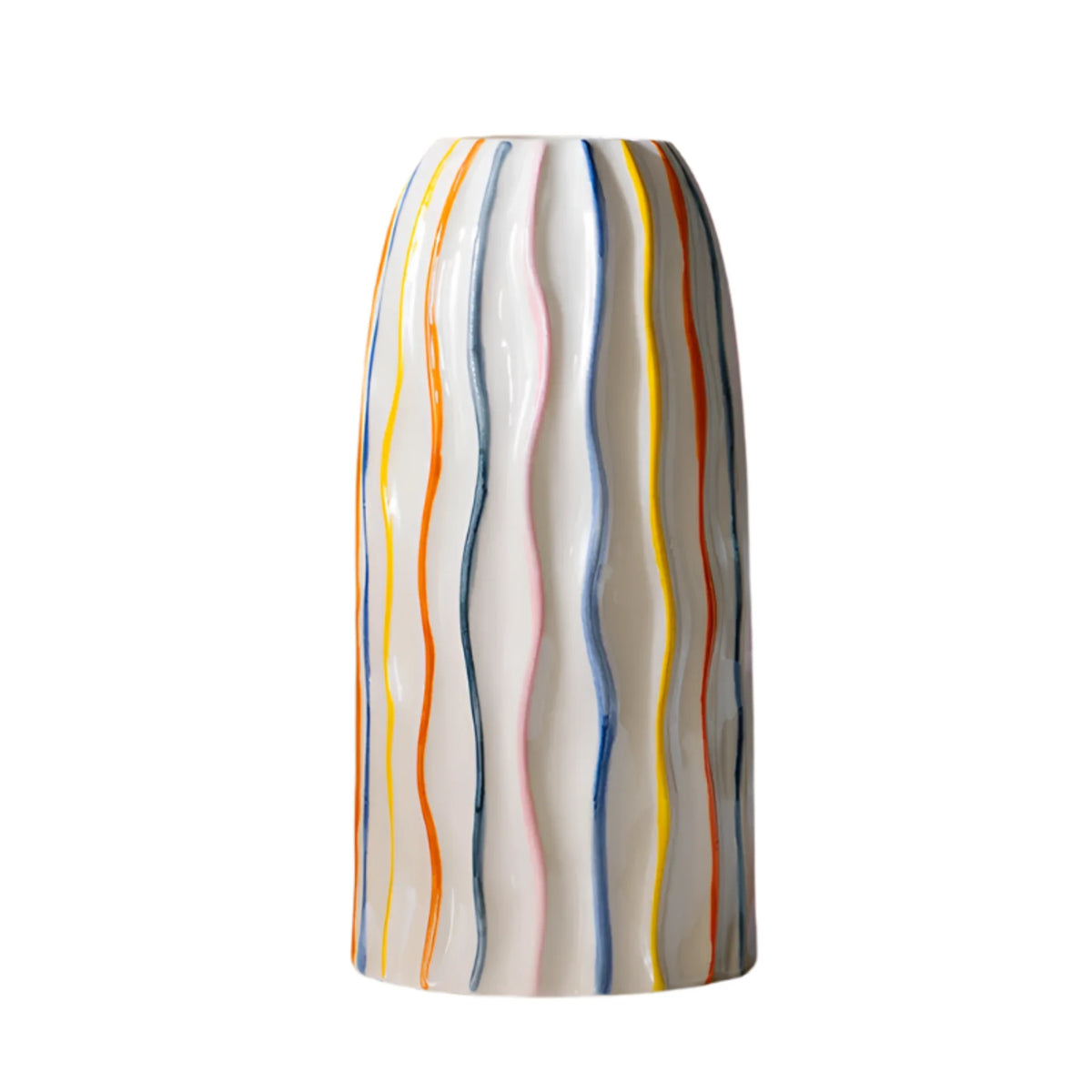 Colorful Striped Ceramic Vase, Small, Medium or Large