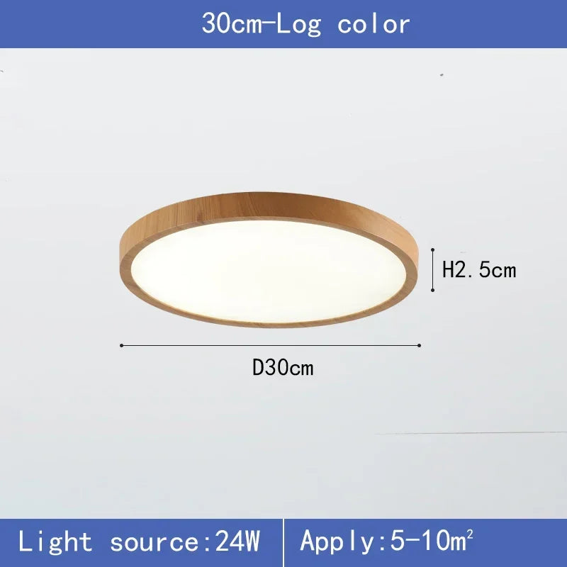 Ultrathin Wood Grain LED Ceiling Light