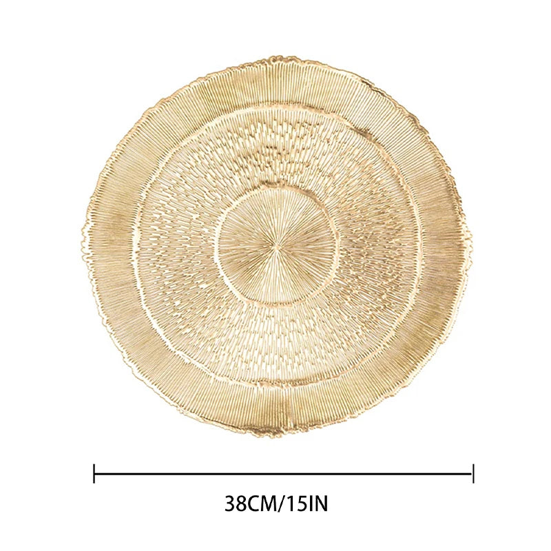 Metallic Leaf Round Placemat Set of 4