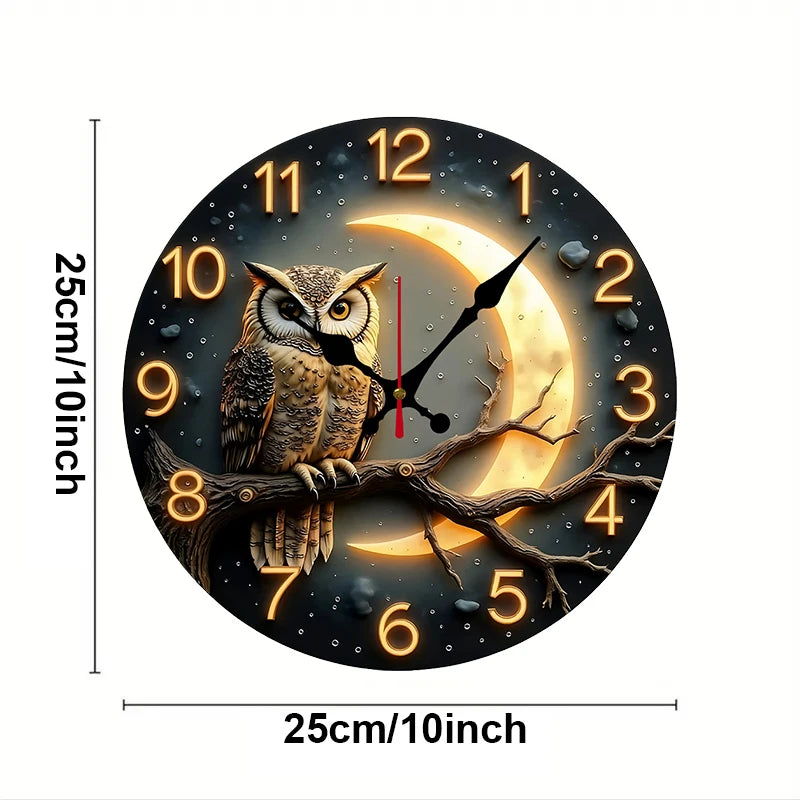 Moonlight Wooden Wall Clock