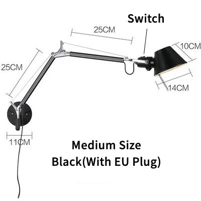 Modern LED Wall Lamp Telescopic Swing Arm E27 Living Room Sconce