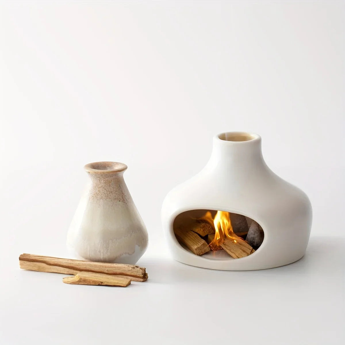 Ceramic Palo Santo and Sage Burner with Chimney