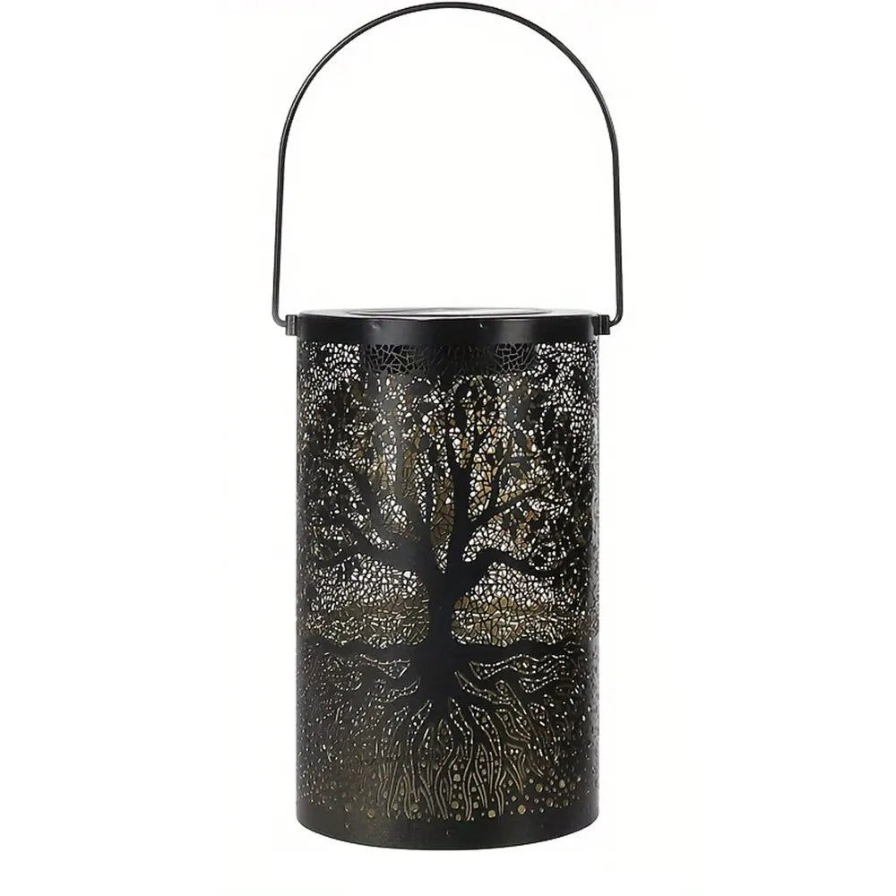 Vintage Metal Solar Hanging Lantern, Waterproof LED