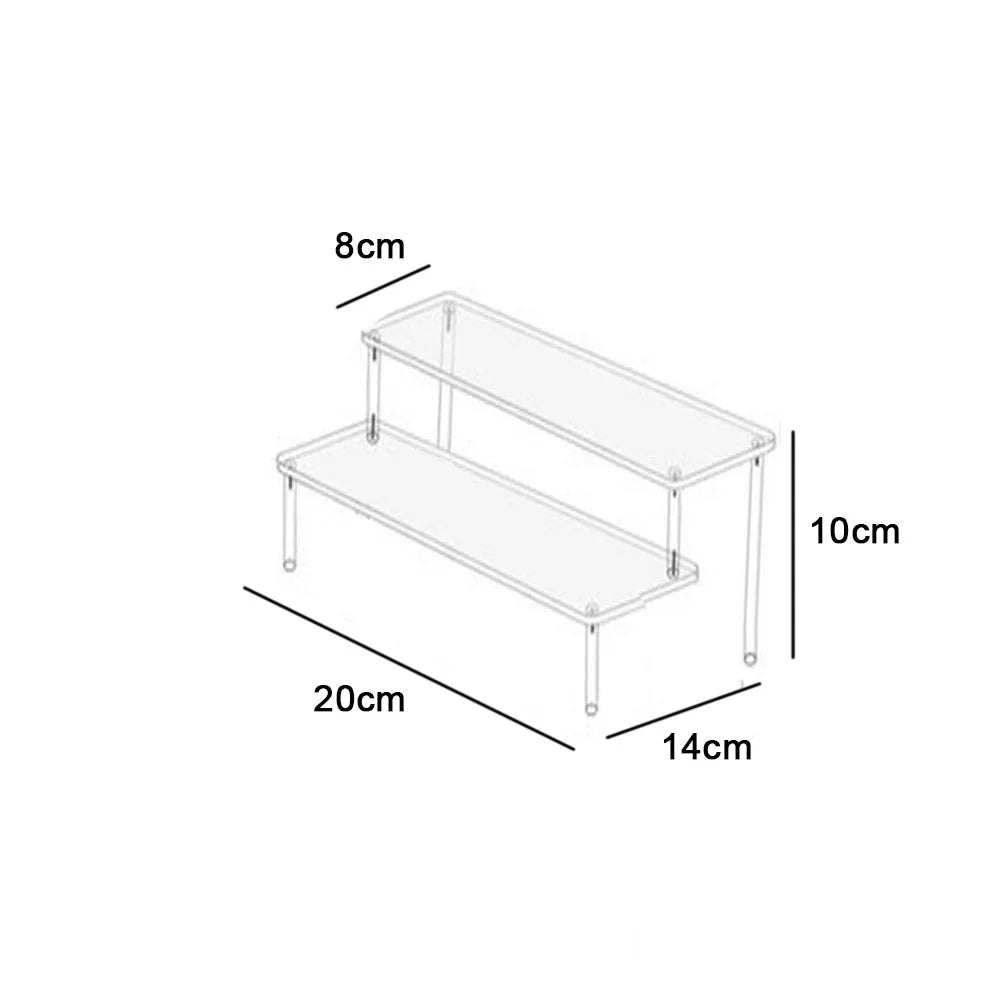 1-4 Tier Acrylic Display Stand Durable Display Rack For Cupcake Perfume Doll Transparent Trapezoidal Blind Box Storage Shelf