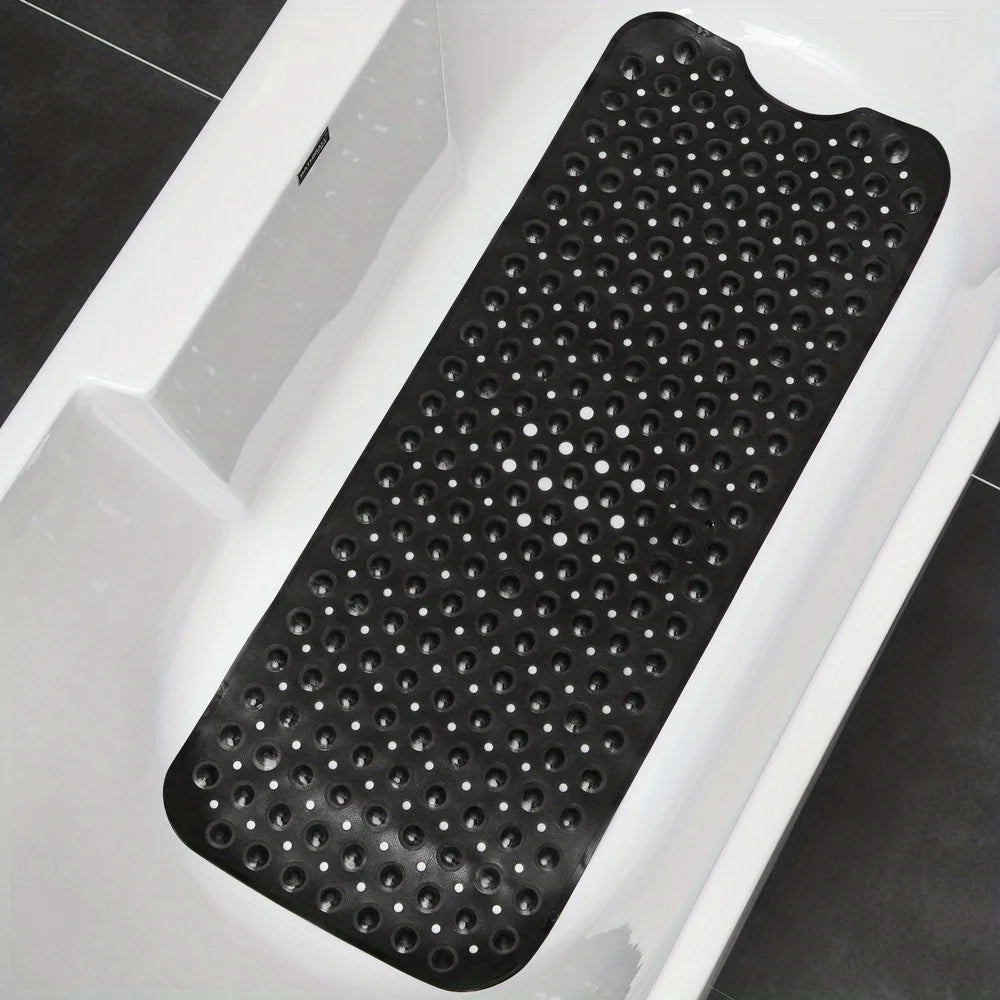 1Pc non-slip shower mat bathtub mat with drain holes and suction cups