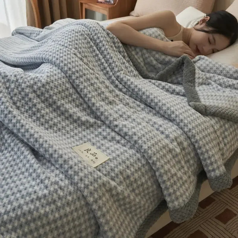 Knit Blanket Throw Soft Chenille Yarn Knitted Blanket Machine